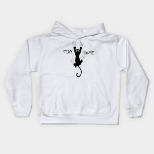 stay-home-quarantine-cat Kids Hoodie